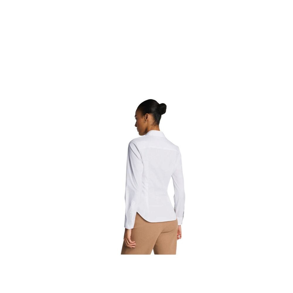 SPANX Oversized Poplin Button Down Shirt Womens Plus 2X white Long Sleeve Cotton - Picture 4 of 9